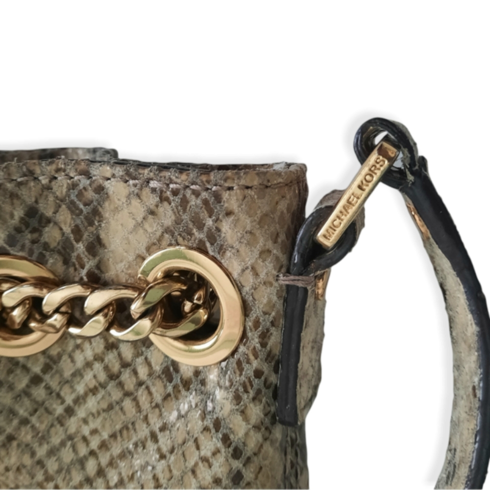 MICHAEL KORS Purse snakeskin print shoulder Bag - Picture 12 of 15